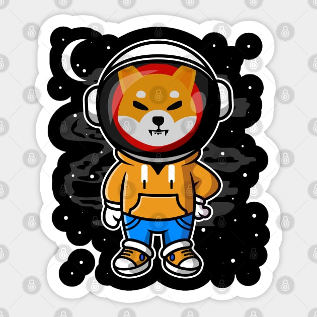 Hiphop Astronaut Shiba Inu Coin To The Moon Crypto Token Shib Army Cryptocurrency Wallet HODL Birthday Gift For Men Women Sticker by Thingking About